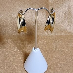 NEW Gold Wide Hoop Earrings